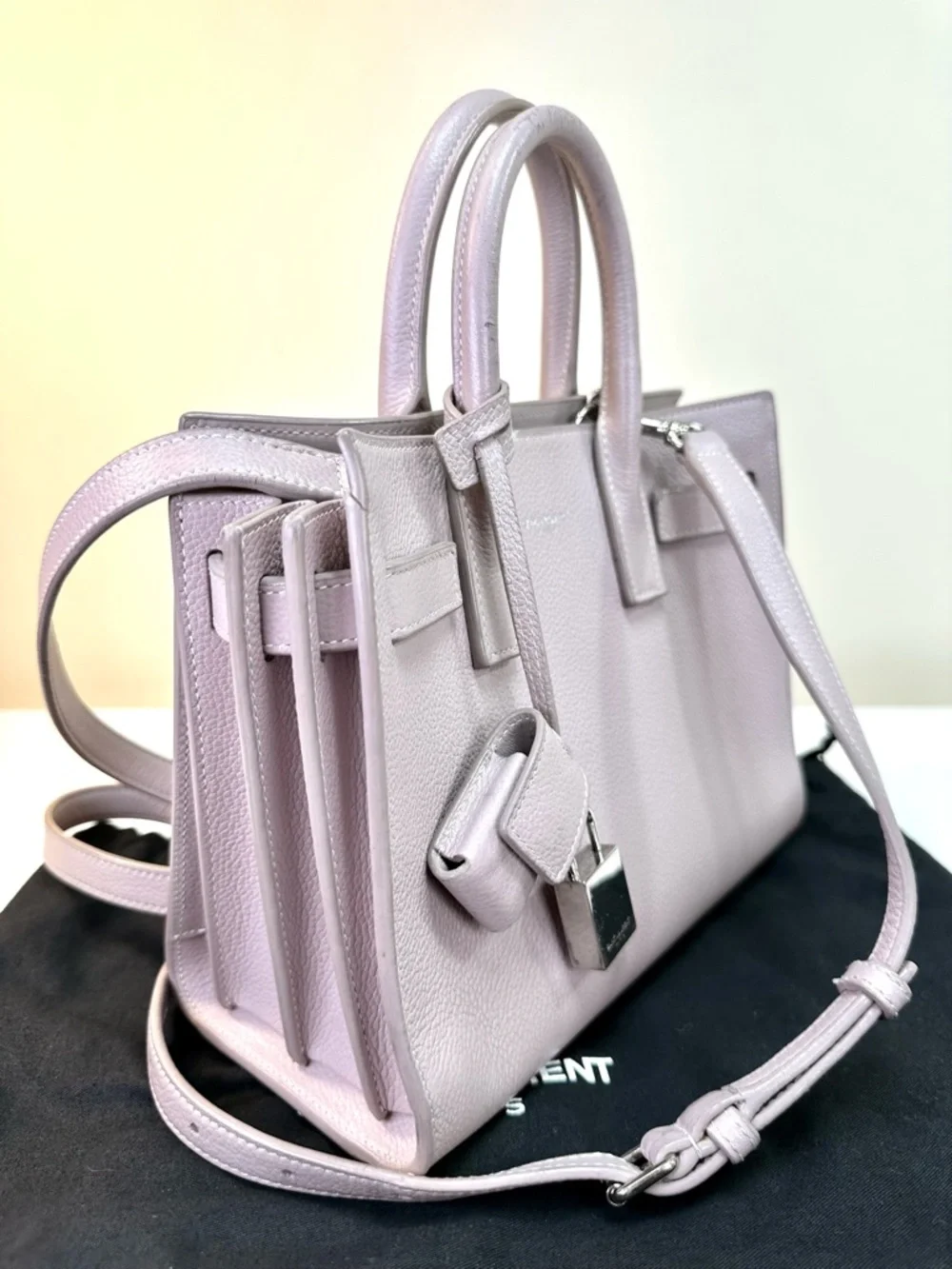 Saint Laurent Sac de Jour Baby Bag Rose Pink removable crossbody strap COA - Picture 3 of 13